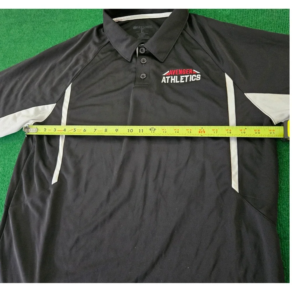 Holloway Mens Large Black Avenger Athletics Performance Polo‎ Shirt Short Sleeve